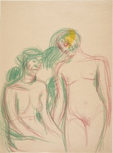 Un modello femminile seduto e uno in piedi da Harald Giersing