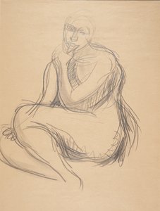 Modella femminile seduta da Harald Giersing