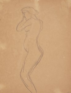 Modella femminile in piedi vista di profilo da Harald Giersing