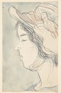 Giovane ragazza con cappello, profilo a sinistra da Harald Giersing
