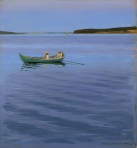Gita in barca sul lago idilliaco da Harald Slott Moller