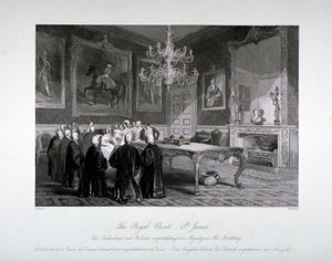 Vista interna del Royal Closet nel Palazzo di St James, Westminster, Londra da Harden Sidney Melville