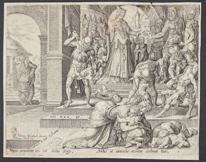 Atalia che distrugge la progenie reale da Harmen Jansz. Muller