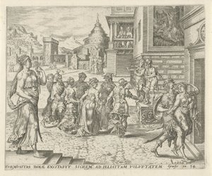Dina sopraffatta e violentata da Sichem (Storia di Dina e Sichem, serie) da Harmen Jansz Muller