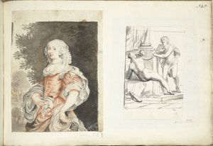 Ritratto di una donna e Venere, Amore e Marte da Harmen ter Borch (possibly)