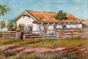 Una casa Doukhobor, vicino a Veregin da Harold Copping