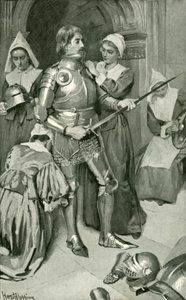 Cristiano vestito in armatura