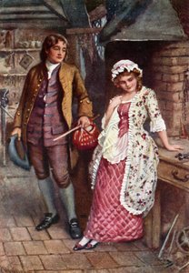 Joe Willet e Dolly Varden (litografia a colori) da Harold Copping