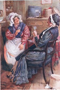 Sarah Gamp e Betsey Prig, illustrazioni per Character Sketches from Dickens compilato da B.W. Matz, 1924 da Harold Copping
