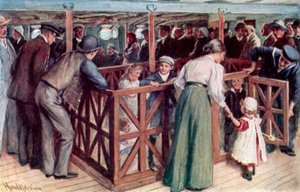 La sabbiera dei bambini tra i ponti della SS Empress of Britain da Harold Copping