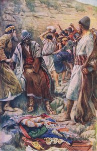 La morte di Stefano, illustrazione da Harold Copping Pictures: The Crown Series, c.1920s da Harold Copping