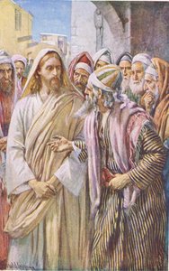 La domanda dei Sadducei, illustrazione da Harold Copping Pictures: The Crown Series, c.1920s da Harold Copping