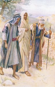 Il cammino verso Emmaus, illustrazione da Harold Copping Pictures: The Crown Series, c.1920s da Harold Copping