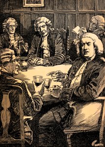 Dr. Johnson che discute con i suoi amici, c1900, 1912
