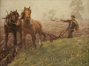 Uomo che ara un campo