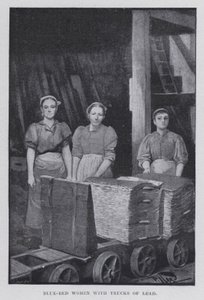 Donne con letti blu e carrelli di piombo da Harold Hume Piffard