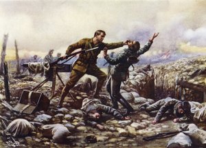 Il soldato J Boyd, delle Guardie Irlandesi, cattura una mitragliatrice tedesca da solo, Prima Guerra Mondiale