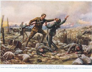 Il soldato J. Boyd cattura da solo una mitragliatrice, illustrazione da 