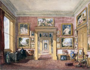 La sala da pranzo a Thirlestaine House, Cheltenham, c.1843 da Harriet Rushout (attr. to) Bowles