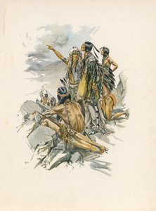 La canzone di Hiawatha di Longfellow (litografia a colori) da Harrison Fisher