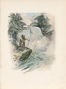 La canzone di Hiawatha di Longfellow (litografia a colori) da Harrison Fisher