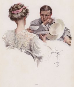 Uomo che aspetta che una donna gli confidi un segreto da Harrison Fisher