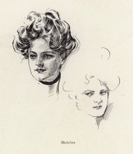 Schizzi a penna di una giovane donna