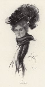 Ritratto di una donna con un grande cappello da Harrison Fisher