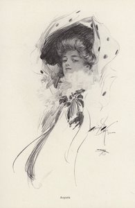 Ritratto di una donna di nome Augusta (litografia) da Harrison Fisher