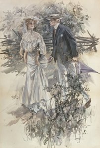 La passeggiata nel giardino da Harrison Fisher