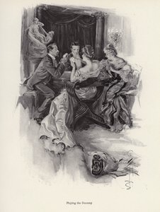 Due coppie che giocano a carte a una festa serale da Harrison Fisher