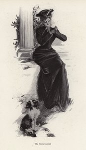 Giovane donna e il suo cane in attesa di andare a cavallo da Harrison Fisher
