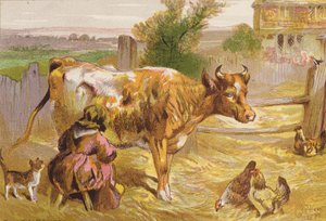 Vecchia Nancy che munge la mucca da Harrison William Weir
