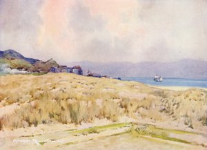 Campi da golf: Aberdovey, il villaggio dal secondo tee da Harry (1878 1950) Rountree