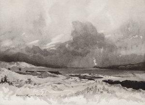 Campi da golf: Harlech, guardando attraverso la quarta buca da Harry (1878 1950) Rountree