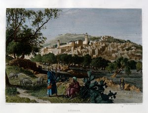 Hebron, inciso da Alfred Krausse dopo un quadro di Harry Fenn, pubblicato in Picturesque Palestine, circa 1875