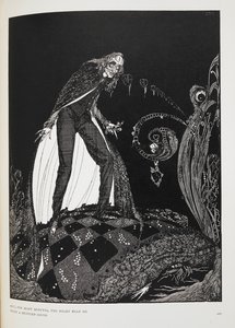Ma, per molti minuti, il cuore batteva con un suono ovattato (illustrazione) da Harry Clarke