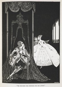 Pensava che la principessa fosse la sua regina. Illustrazione per la storia Pelle d