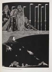 Ho visto formare le sillabe del mio nome. Illustrazione per la storia, Il pozzo e il pendolo da Harry Clarke