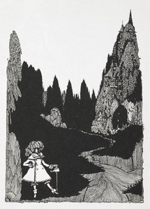 Illustrazione per la storia Pollicino da Harry Clarke