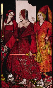 Regine che tagliano i maiali di Glanna... Illustrazione di Harry Clarke da 