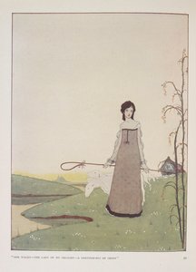 Cammina - la signora del mio piacere - una pastorella di pecore. Illustrazione per La pastorella di Alice Meynell. da Harry Clarke