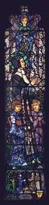 La beata Julie con due bambini da Harry Clarke