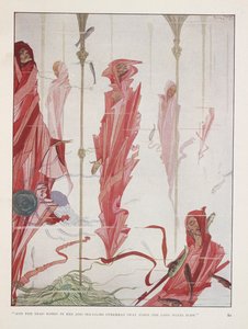 Il patriota morente. E i morti vestiti di rosso e gigli di mare sopra di loro ondeggiano quando soffiano i lunghi venti da Harry Clarke