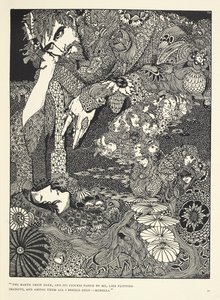 La terra si oscurò e le sue figure passarono davanti a me, come ombre fugaci... Morella. Illustrazione per la storia 
