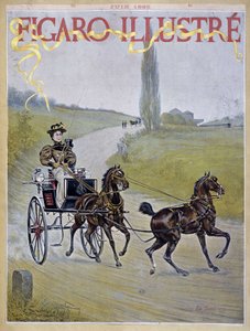 Donna che guida una carrozza - in "Figaro Illustrato"