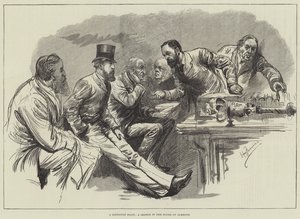 Un punto difficile, uno schizzo nella Camera dei Comuni da Harry Furniss