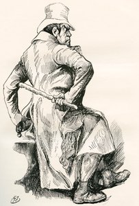 Bill Sikes. Illustrazione di Harry Furniss per il romanzo di Charles Dickens Oliver Twist, dalla The Testimonial Edition, pubblicata nel 1910.