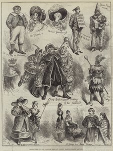 Personaggi nel ballo in costume al manicomio di Colney Hatch da Harry Furniss