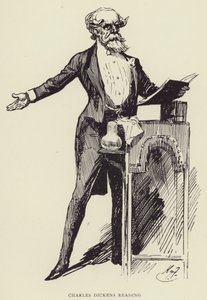 Charles Dickens che legge da Harry Furniss